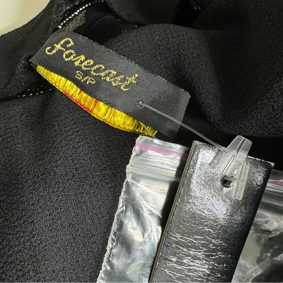 Forecast Sheer Beaded Sequin Swim Cover Up Top Tunic Black Size S NWT - Picture 8 of 9